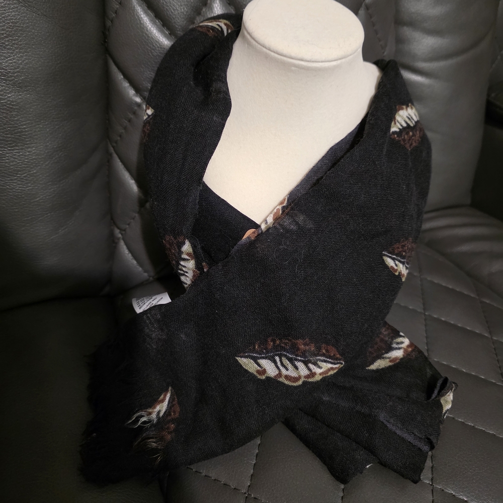 Black Scarf with Unique Pattern